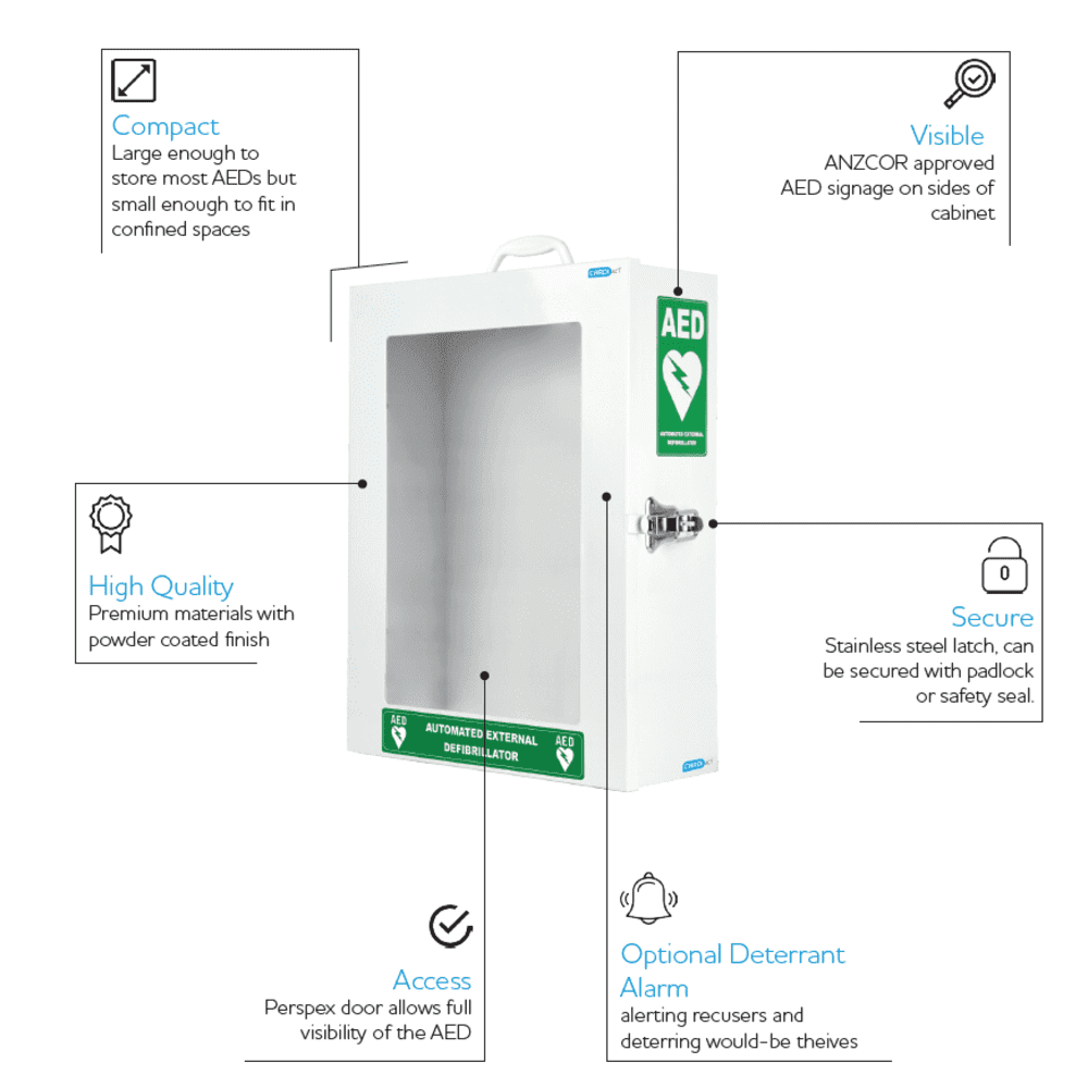 CARDIACT Standard AED Cabinet (45 × 35.5 × 14.5 cm)