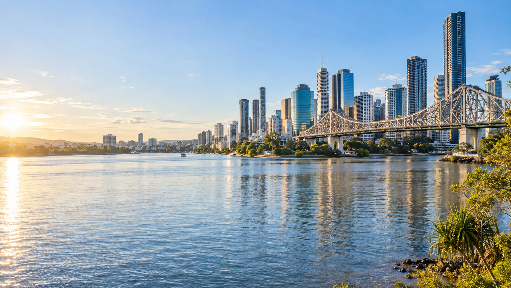 Brisbane city skyline and Story Bridge